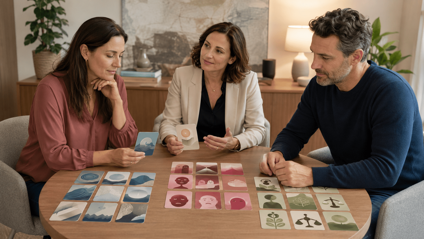 Cartes illustrées sur les sensations, les émotions et les besoins