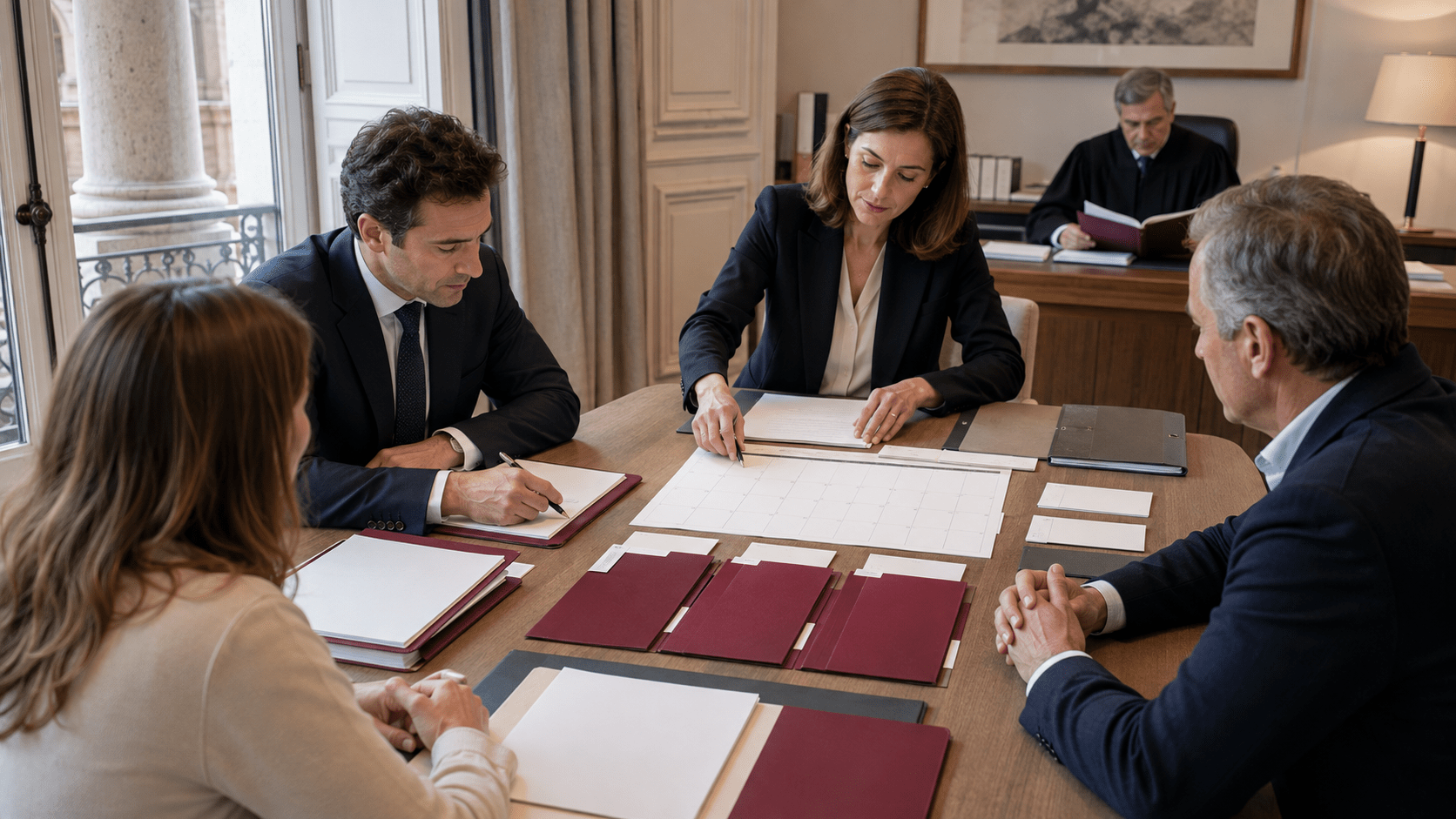 Avocats préparant conventionnellement la mise en état d’un dossier