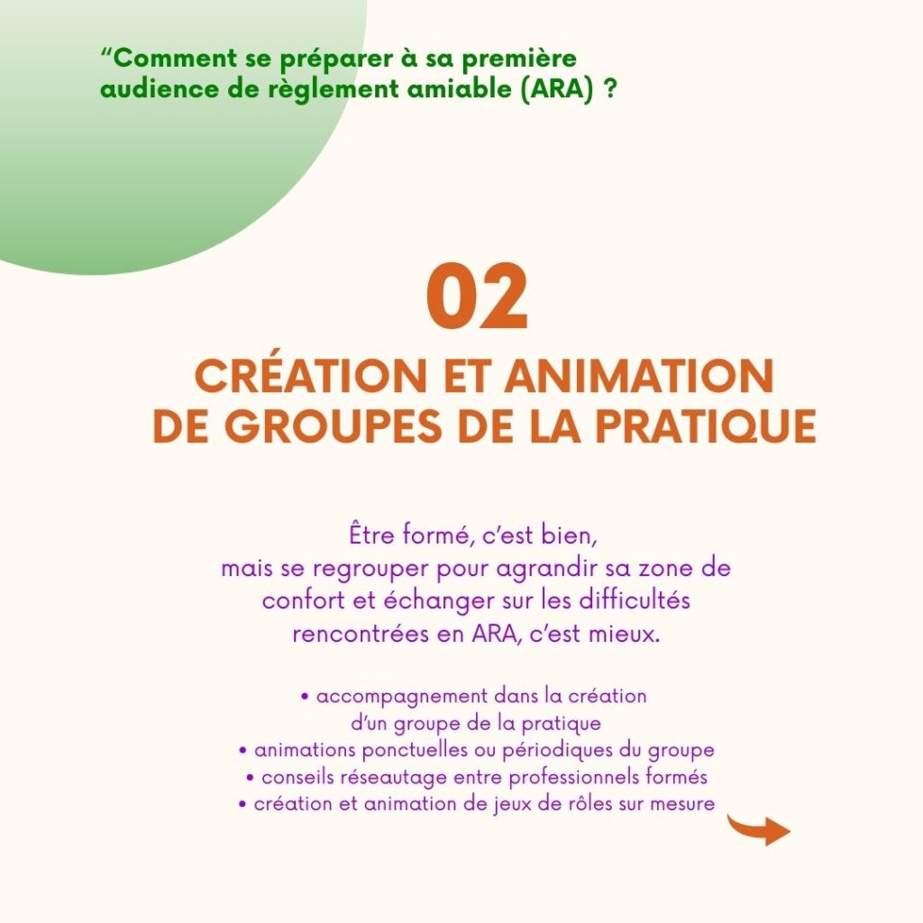 Création et animation de groupes de la pratique consacrés à l’ARA
